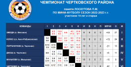 Чемпионат Чертковского района по мини-футболу, результат на 20 марта